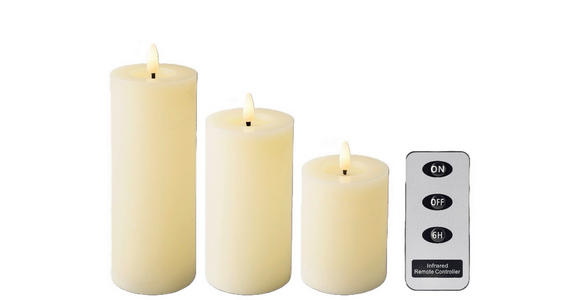 LED-KERZE - Creme, Basics, Kunststoff/Paraffin - Ambia Home