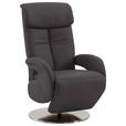 RELAXSESSEL Echtleder    - Anthrazit, KONVENTIONELL, Leder/Metall (70/114/80cm) - Cantus