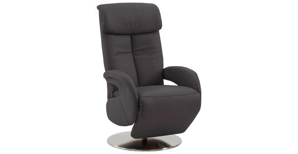 RELAXSESSEL Echtleder - Anthrazit, KONVENTIONELL, Leder/Metall (70/114/80cm) - Cantus