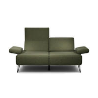 2-SITZER-SOFA in Chenille Waldgrün  - Waldgrün/Schwarz, Design, Textil/Metall (164-194/85/86-94cm) - SENSOO