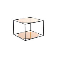 POMOĆNI STOLIĆ crna, terakota  metal, staklo   - crna/terakota, Basics, staklo/metal (50/50/36cm) - Kayoom