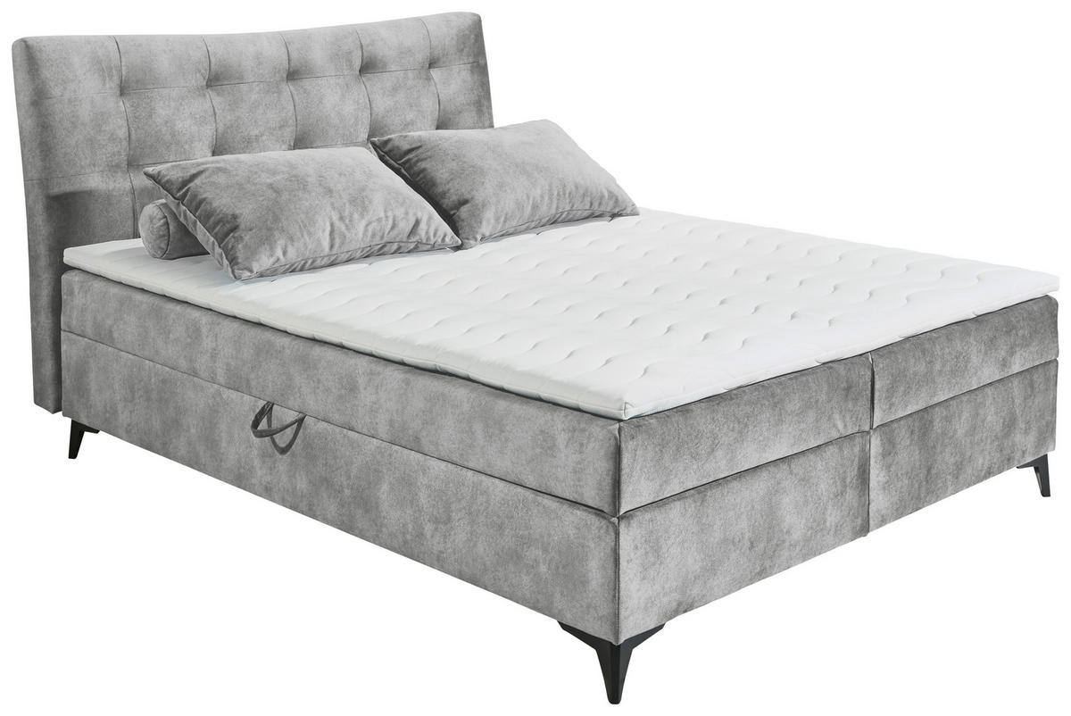 BOXBETT 180/200 cm  in Grau  - Schwarz/Grau, MODERN, Holzwerkstoff/Kunststoff (180/200cm) - MID.YOU