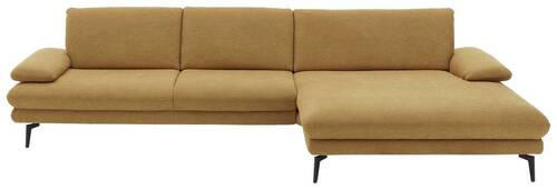 ECKSOFA Currygelb Chenille - Currygelb/Schwarz, Design, Textil/Metall (310/180cm) - Dieter Knoll