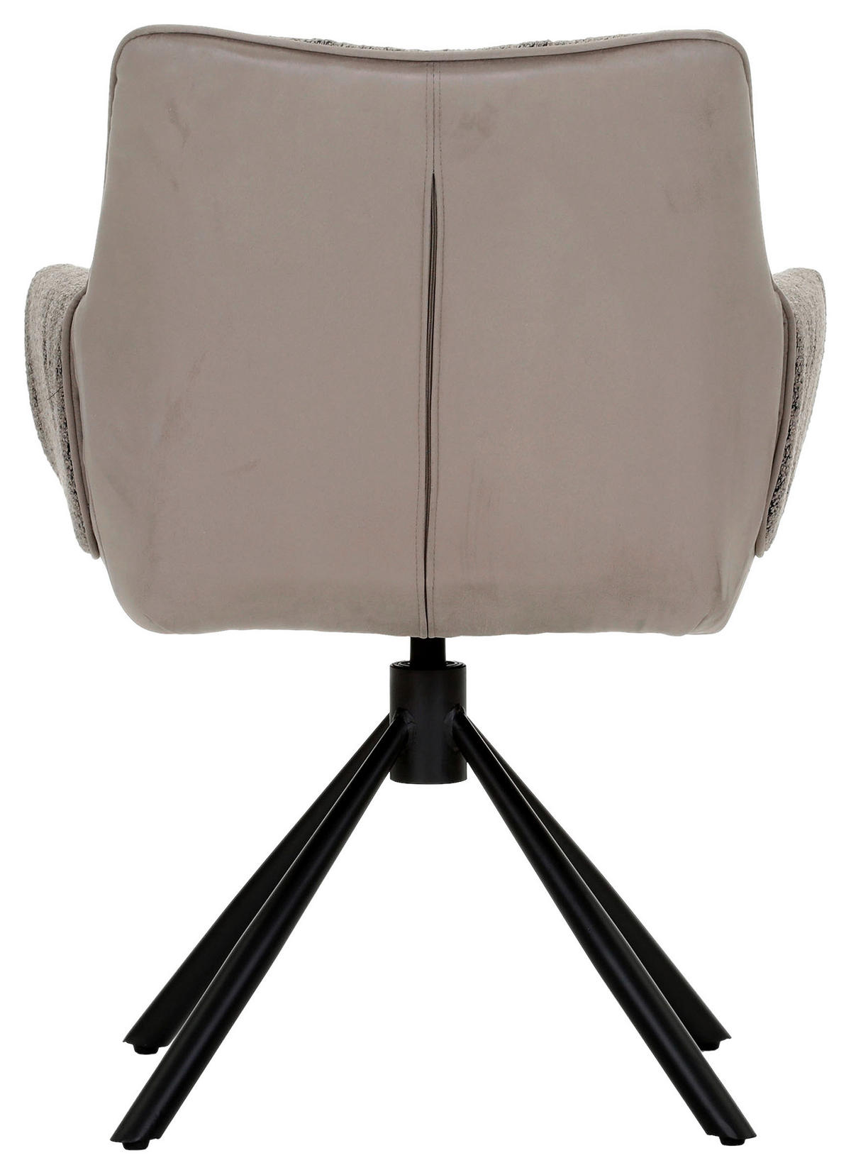 ARMLEHNSTUHL  Wippfunktion, Sitzfläche 360° drehbar, automatische Rückholfunktion Chenille, Mikrofaser  Taupe  - Taupe/Schwarz, Design, Textil/Metall (62/87/64cm) - Novel