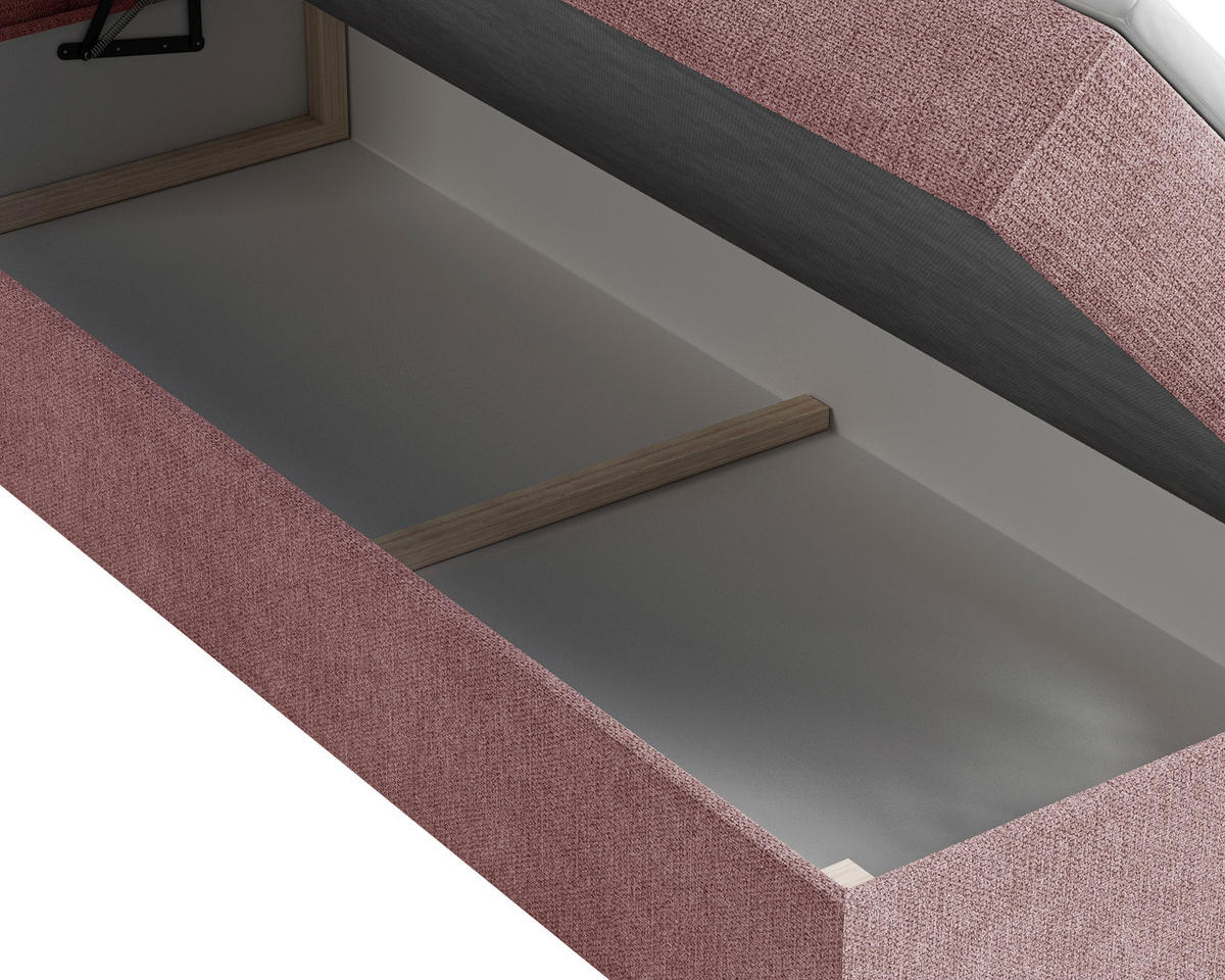 BOXBETT 140/200 cm,  in Kupferfarben, Bettkasten, Topper,  - Schwarz/Kupferfarben, MODERN, Holz/Kunststoff (140/200cm) - MID.YOU