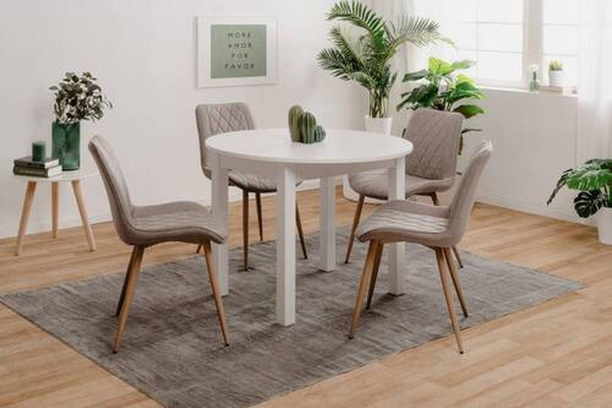 ESSTISCH Holzwerkstoff  - Weiss, Basics, Holzwerkstoff (100/75cm) - MID.YOU