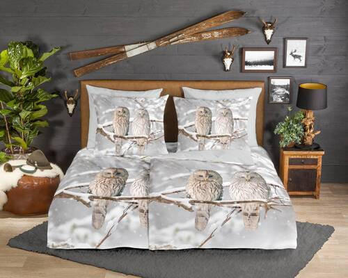 WENDEBETTWÄSCHE Febe Biber 200/200 cm  - Hellgrau/Grau, Natur, Textil (200/200cm)