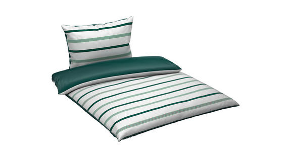 WENDEBETTWÄSCHE Satin 140/200 cm  - Grün, KONVENTIONELL, Textil (140/200cm) - Novel