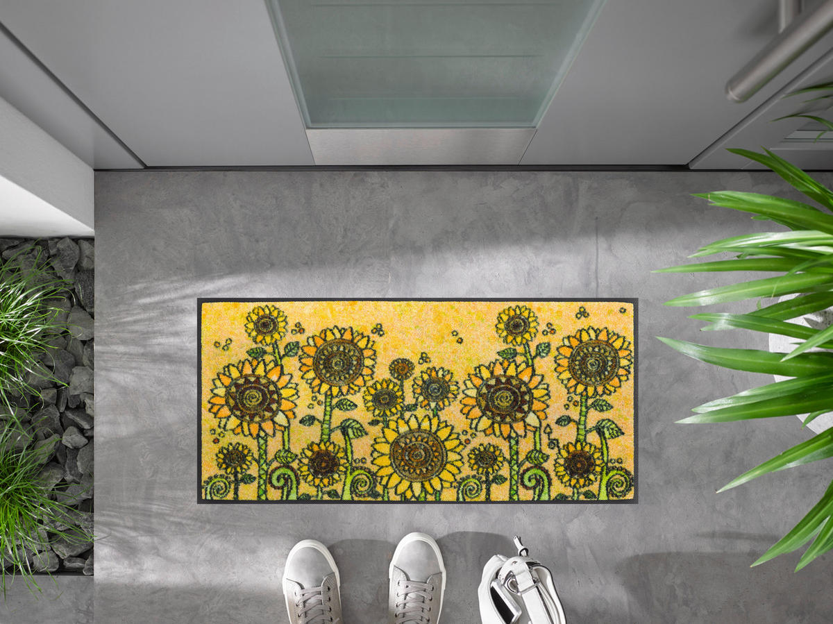 FUSSMATTE 35/75 cm Sunny Field  - Dunkelgelb, Trend, Kunststoff/Textil (35/75cm) - wash+dry