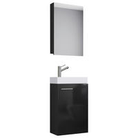 Baie De Serviciu 41 cm - alb/negru, Konventionell, ceramică/material pe bază de lemn (41cm) - MID.YOU
