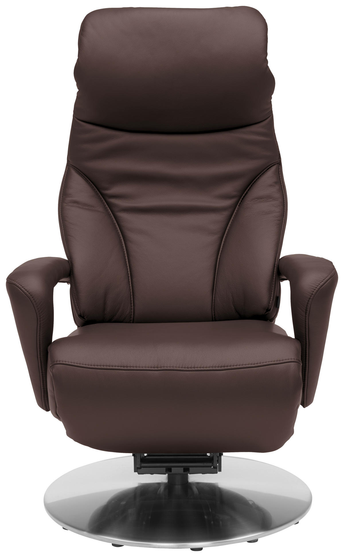 RELAXSESSEL in Leder Dunkelbraun  - Edelstahlfarben/Dunkelbraun, Design, Leder/Metall (75/117/88cm) - Dieter Knoll