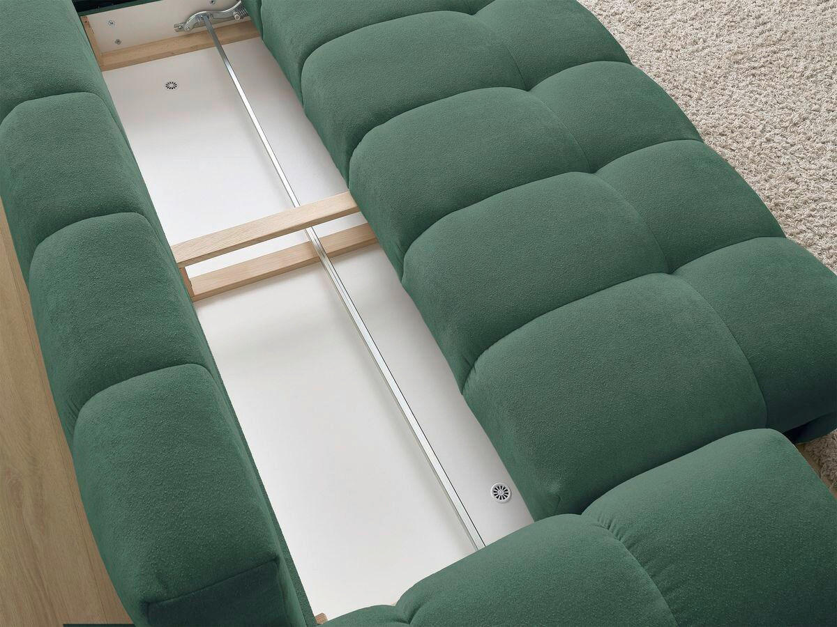 SCHLAFSOFA EVEREST  mit Rücken echt, Armteil links, Armteil rechts Struktur Grün  - Schwarz/Grün, MODERN, Kunststoff/Textil (278/115/90cm)