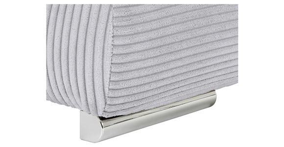 WOHNLANDSCHAFT  in Cord Hellgrau  - Chromfarben/Hellgrau, KONVENTIONELL, Kunststoff/Textil (180/376/180cm) - Carryhome