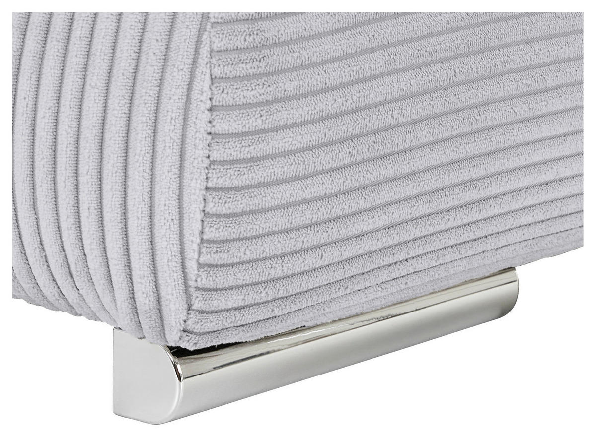 WOHNLANDSCHAFT Hellgrau Cord  - Chromfarben/Hellgrau, KONVENTIONELL, Kunststoff/Textil (180/376/180cm) - Carryhome