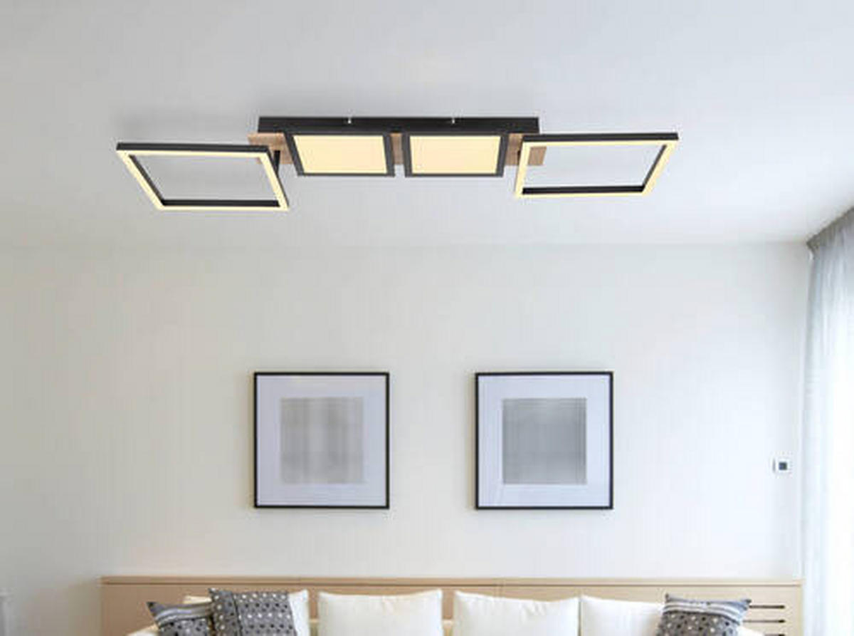 LED-DECKENLEUCHTE 36 W    100/27/11 cm  - Dunkelbraun/Opal, Design, Holzwerkstoff/Kunststoff (100/27/11cm) - Globo