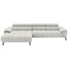 ECKSOFA in Chenille Beige  - Beige/Schwarz, Design, Textil/Metall (190/329cm) - Beldomo Style