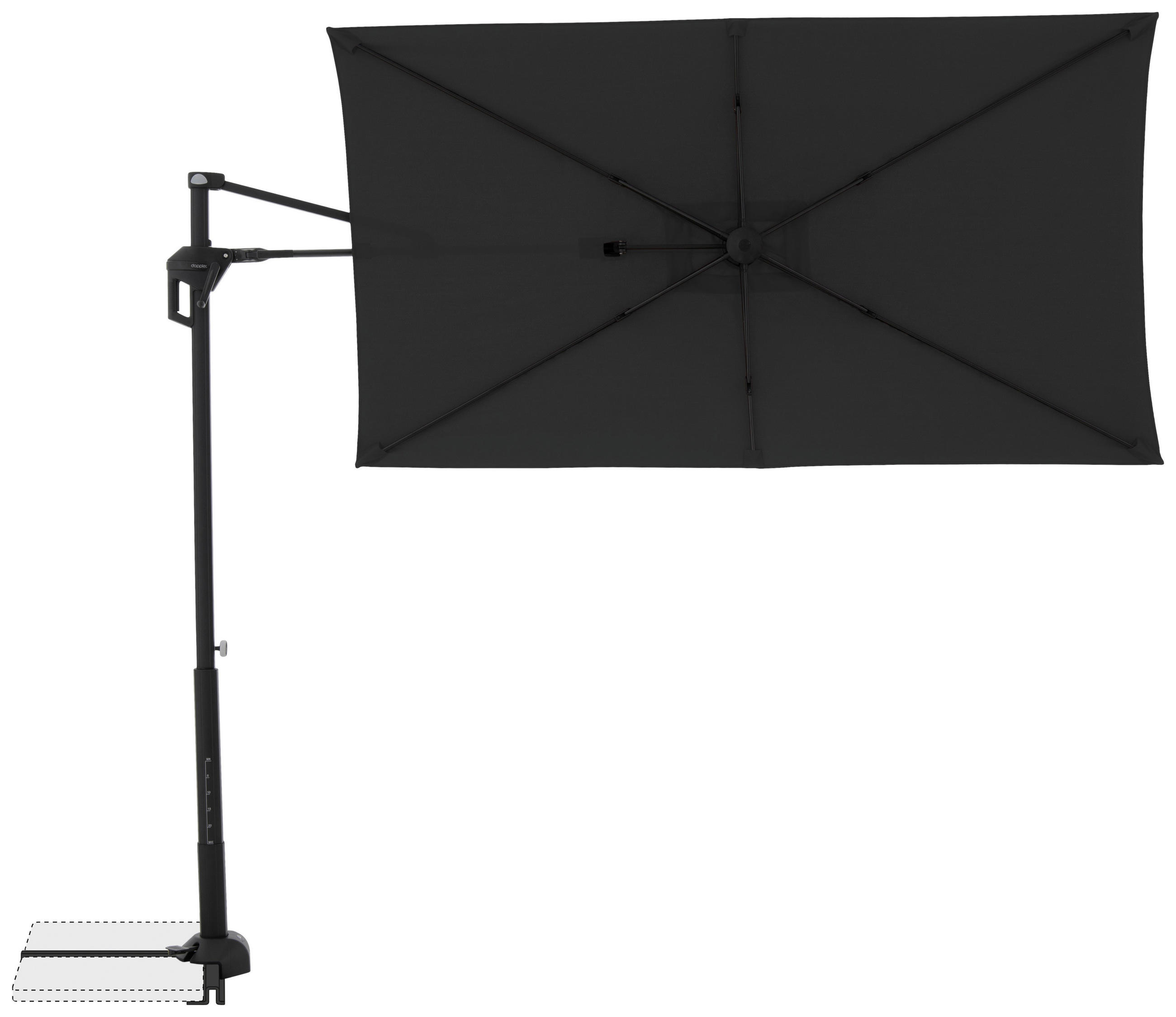 AMPELSCHIRM ca. 240x135 cm  - Anthrazit/Schwarz, Basics, Textil/Metall (240/135cm) - Doppler