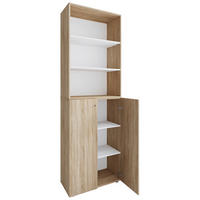 SCHUHSCHRANK Lona  in 70/220/40 cm  - Silberfarben/Schwarz, Design, Holzwerkstoff/Kunststoff (70/220/40cm) - MID.YOU