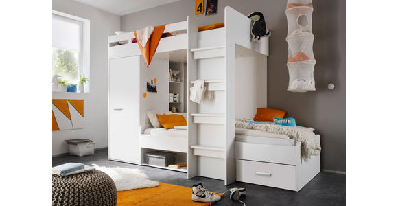 ETAGENBETT 90/200 cm Weiß  - Weiß, KONVENTIONELL, Holzwerkstoff (90/200cm) - Carryhome