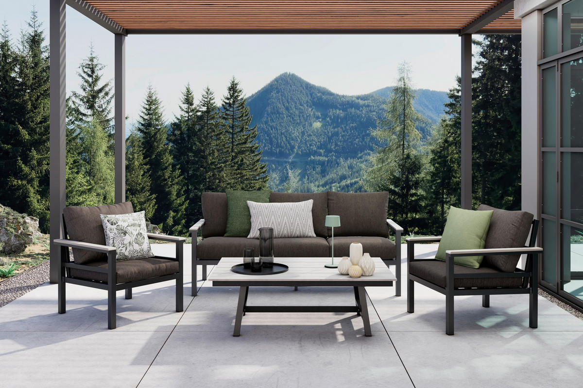 3 SZEMÉLYES PAD sötétszürke  - világosszürke/sötétszürke, Design, műanyag/textil (177/74/73cm) - Amatio