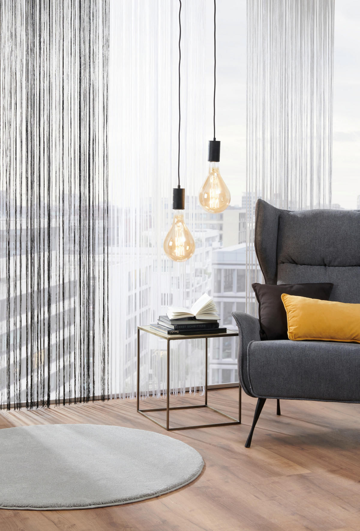 PROVÁZKOVÝ ZÁVĚS, barvy stříbra, 90/245 cm - barvy stříbra, Basics, textil (90/245cm) - Boxxx