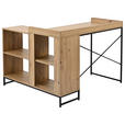 ECKSCHREIBTISCH 110/98/75-81 cm Schwarz, Eiche Artisan Stauraum  - Schwarz/Eiche Artisan, Design, Holzwerkstoff/Metall (110/98/75-81cm) - Carryhome