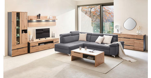 TV-ELEMENT 192/53/47 cm - Schwarz/Graphitfarben, Trend, Holzwerkstoff/Kunststoff (192/53/47cm) - Carryhome