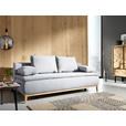 BOXSPRINGSOFA in Flachgewebe Hellgrau  - Eichefarben/Beige, Design, Holz/Textil (202/78/93/100cm) - Carryhome