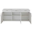 SIDEBOARD Weiß, Eichefarben, Weiß Hochglanz  180/91/43,8 cm  - Weiß Hochglanz/Eichefarben, Design, Holzwerkstoff/Kunststoff (180/91/43,8cm) - Xora