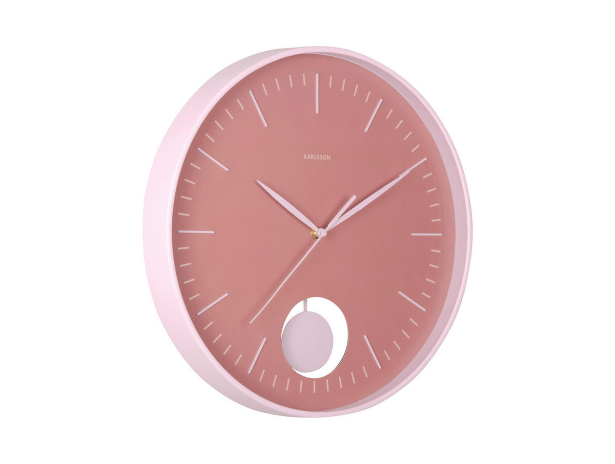 WANDUHR Grato Pink  - Pink, Basics, Kunststoff (41cm) - Karlsson