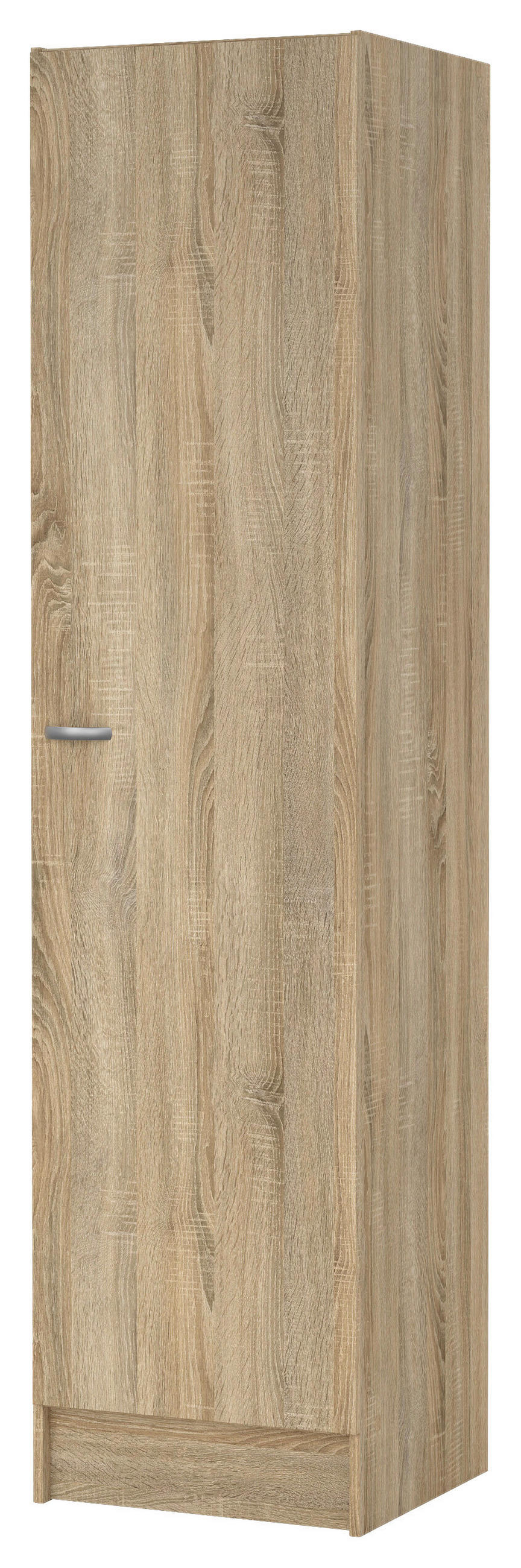 DREHTÜRENSCHRANK 49,2/200/47,1 cm 1-türig Eichefarben  - Eichefarben/Silberfarben, Basics, Holzwerkstoff/Metall (49,2/200/47,1cm) - MID.YOU