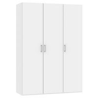 DREHTÜRENSCHRANK  in Weiß  - Chromfarben/Weiß, Design, Holzwerkstoff (152/195/59cm) - Carryhome