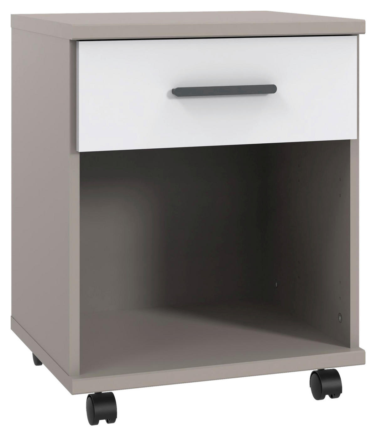 ROLLCONTAINER 46/58/40 cm  - Weiss/Schwarz, Design, Holzwerkstoff/Kunststoff (46/58/40cm) - Carryhome