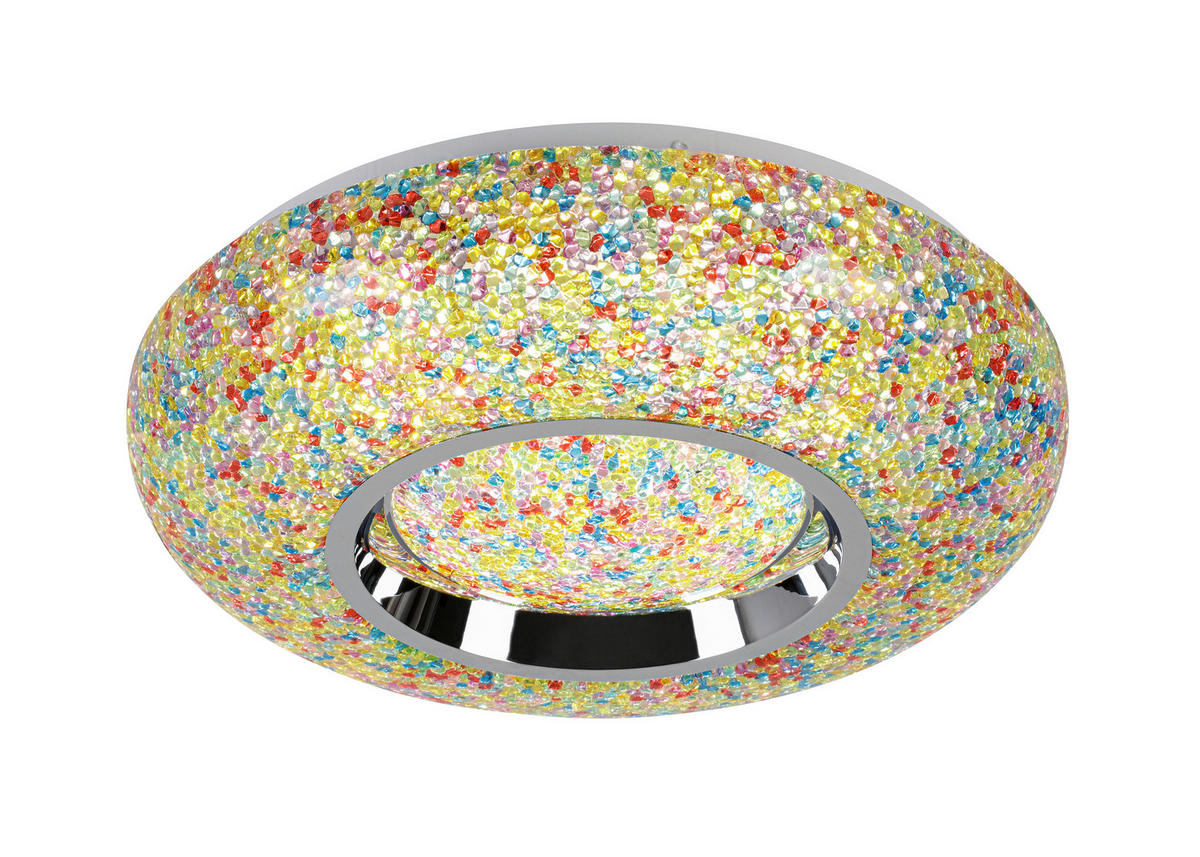 LED-TAKLAMPA 24 W 38/8 cm  - vit/kromfärg, Trend, metall/plast (38/8cm) - Novel