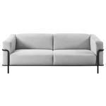 2,5-SITZER Cord Grau  - Schwarz/Grau, Design, Textil/Metall (216/67/96cm) - Johann Jakob