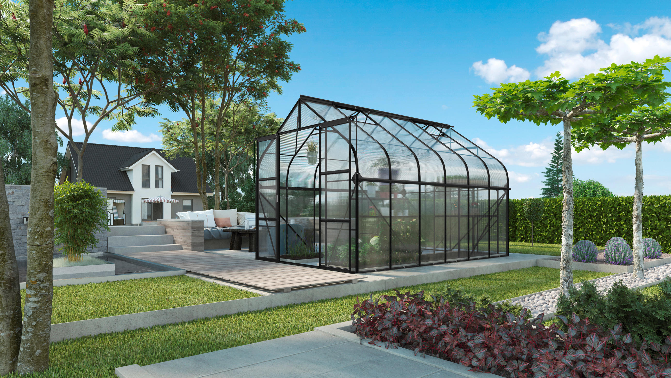 Gewächshausbausatz Diana 9900 Hkp4mm, Schwarz Set