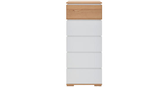 KOMMODE in 50/118/40 cm - Eichefarben/Weiß, KONVENTIONELL, Holz/Holzwerkstoff (50/118/40cm) - Novel