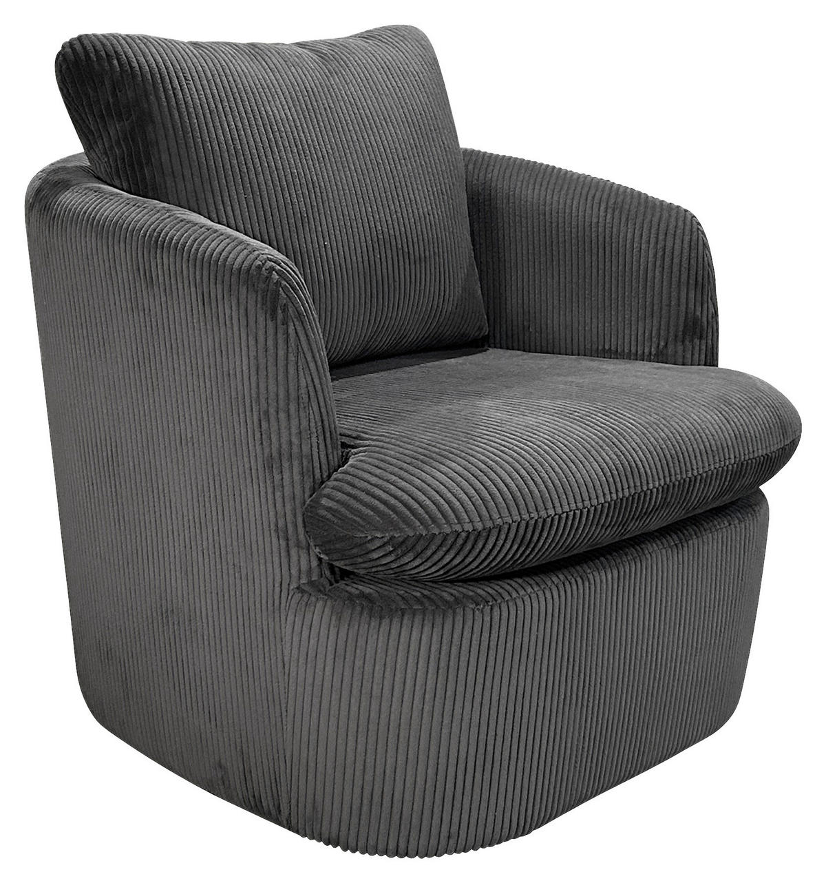 SESSEL in Cord Dunkelgrau  - Dunkelgrau, Basics, Textil (72/78/77cm) - MID.YOU