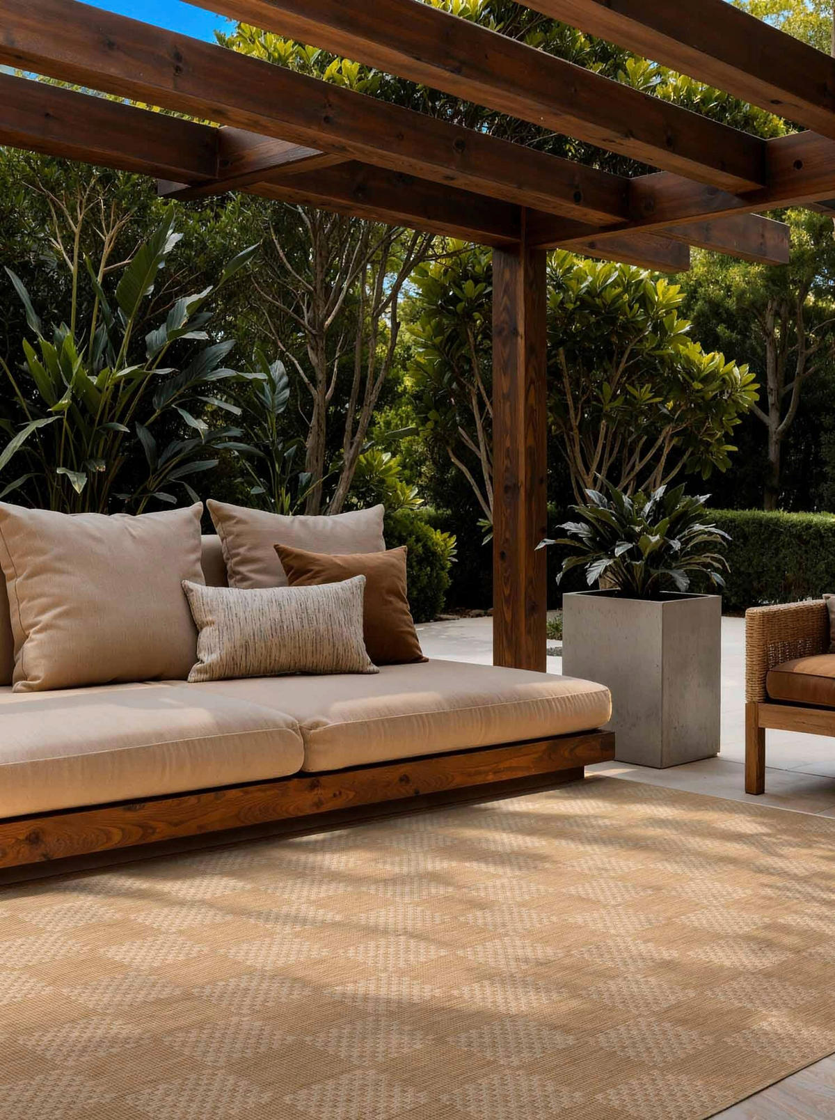 FLACHWEBETEPPICH 120/170 cm Haringey Weiß, Sandfarben rechteckig  - Sandfarben/Weiß, Basics, Kunststoff (120/170cm)