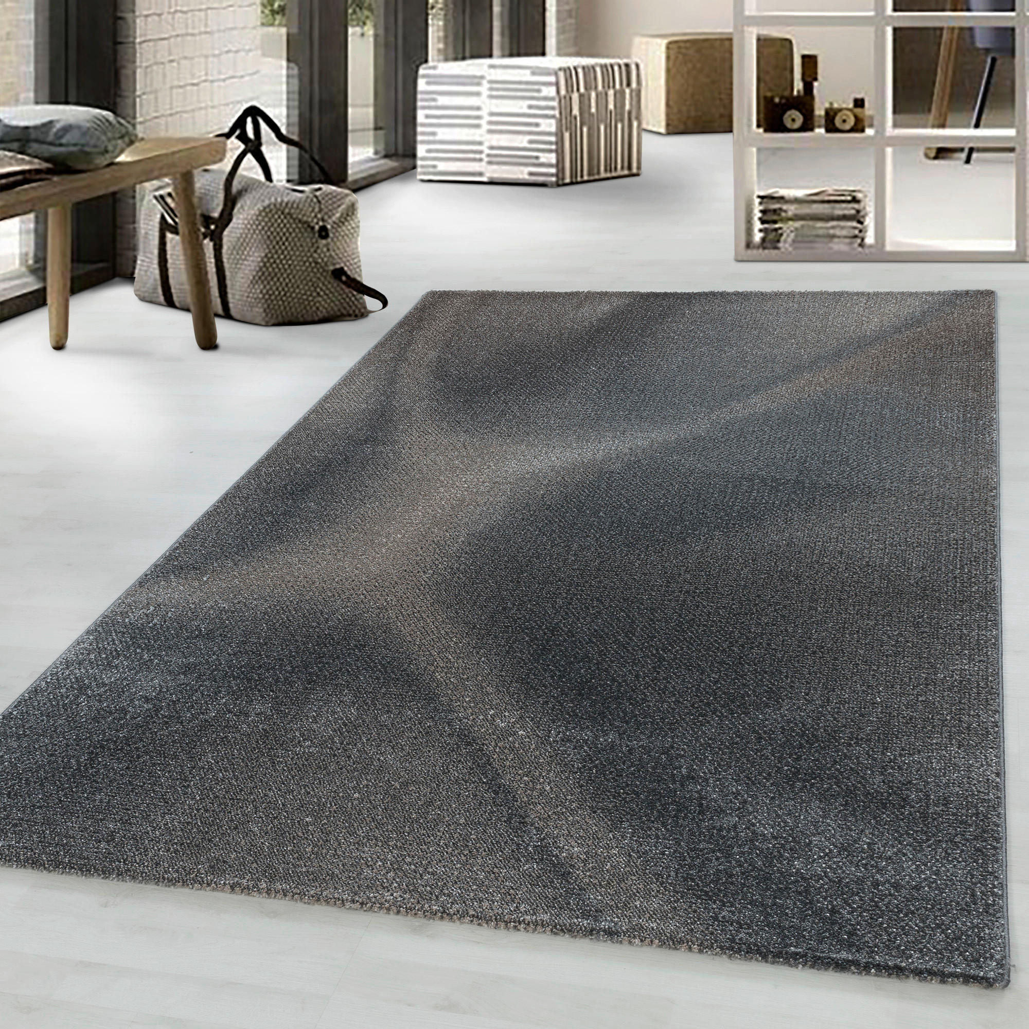 VÄVD MATTA 140/200 cm Efor 3714 braun  - brun, Design, textil (140/200cm)