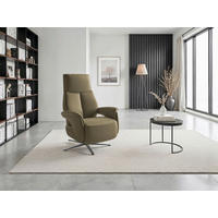 RELAXSESSEL Leder Olivgrün  - Schwarz/Olivgrün, Basics, Leder/Metall (75/115/85cm) - Sit & More