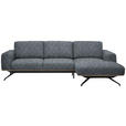 ECKSOFA  in Struktur Dunkelgrau  262/157 cm  - Dunkelgrau/Schwarz, Design, Textil/Metall (262/157cm) - Novel