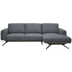 ECKSOFA in Struktur Dunkelgrau  262/157 cm  - Dunkelgrau/Schwarz, Design, Textil/Metall (262/157cm) - Novel