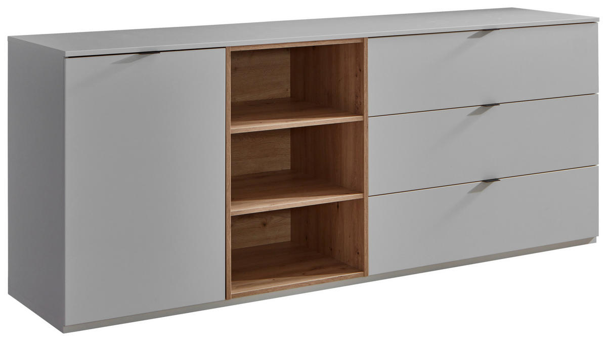SIDEBOARD Eiche Artisan, Hellgrau  205/85,1/50 cm  - Anthrazit/Hellgrau, Design, Holzwerkstoff/Kunststoff (205/85,1/50cm) - Stylife