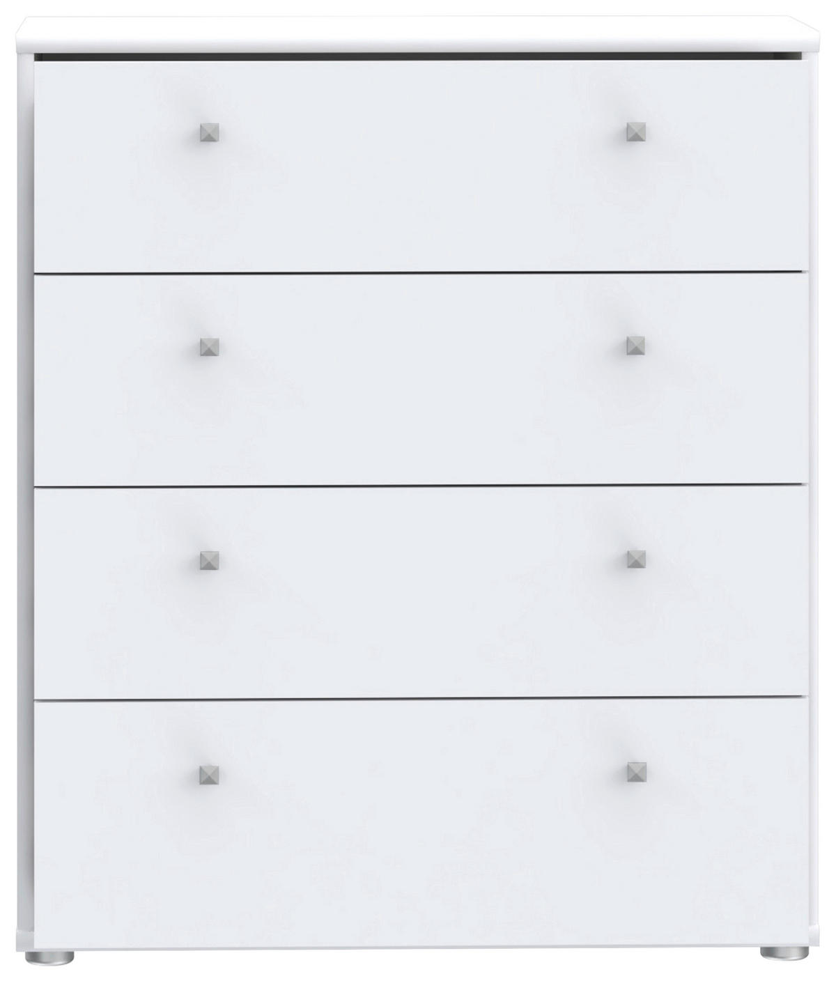 KOMMODE 73,7/85,5/34,8 cm  in Weiss  - Weiss/Alufarben, Design, Holzwerkstoff (73,7/85,5/34,8cm)