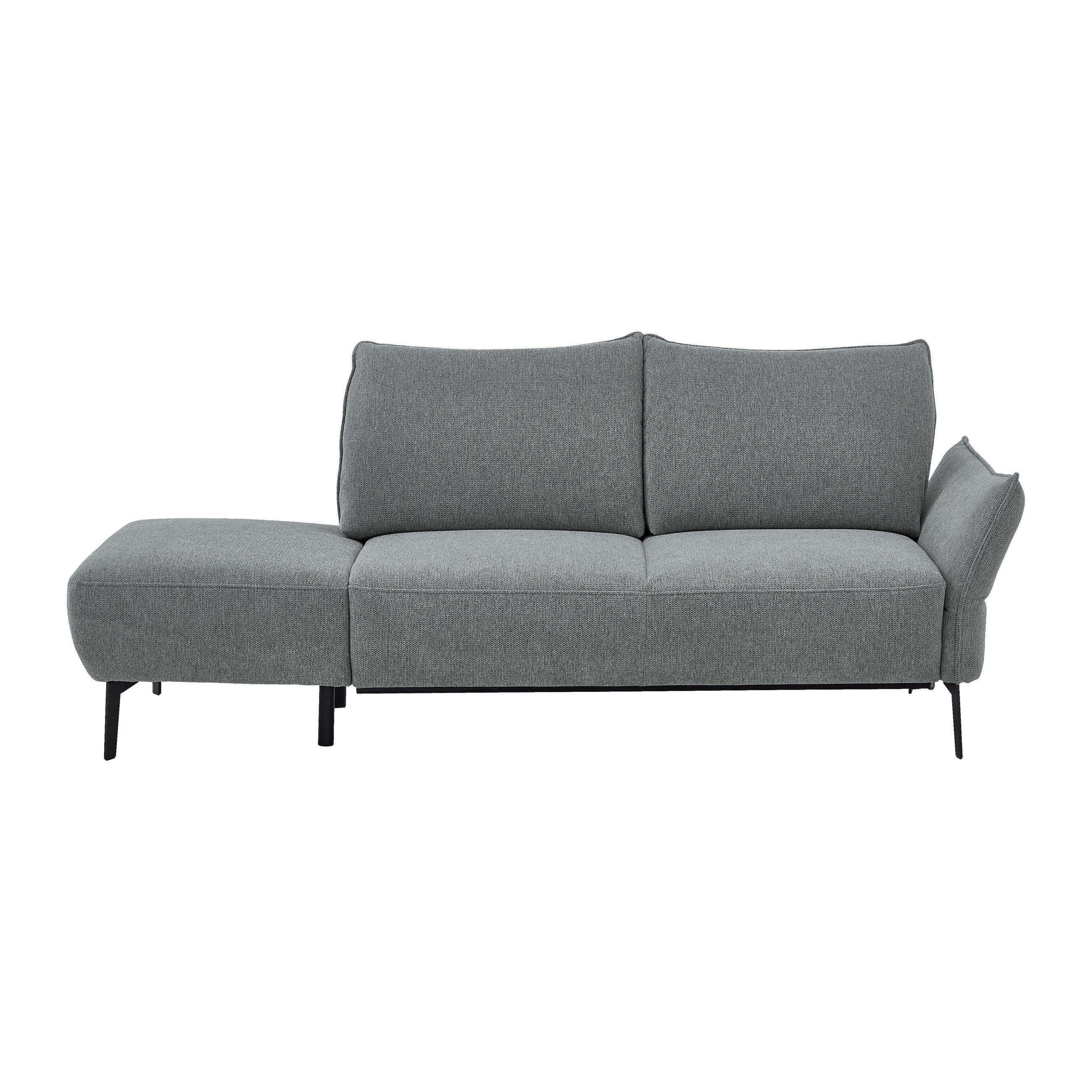 RÉCAMIERE Chenille Dunkelgrau  - Dunkelgrau/Schwarz, Konventionell, Textil/Metall (206/90/92cm) - Elegando