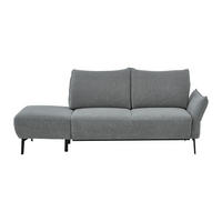 RÉCAMIERE Chenille Dunkelgrau  - Dunkelgrau/Schwarz, Konventionell, Textil/Metall (206/90/92cm) - Elegando