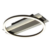 LED-DECKENLEUCHTE Noberto 34,2/6,8/30 cm  - Silberfarben/Schwarzchrom, Design, Kunststoff/Metall (34,2/6,8/30cm) - Globo