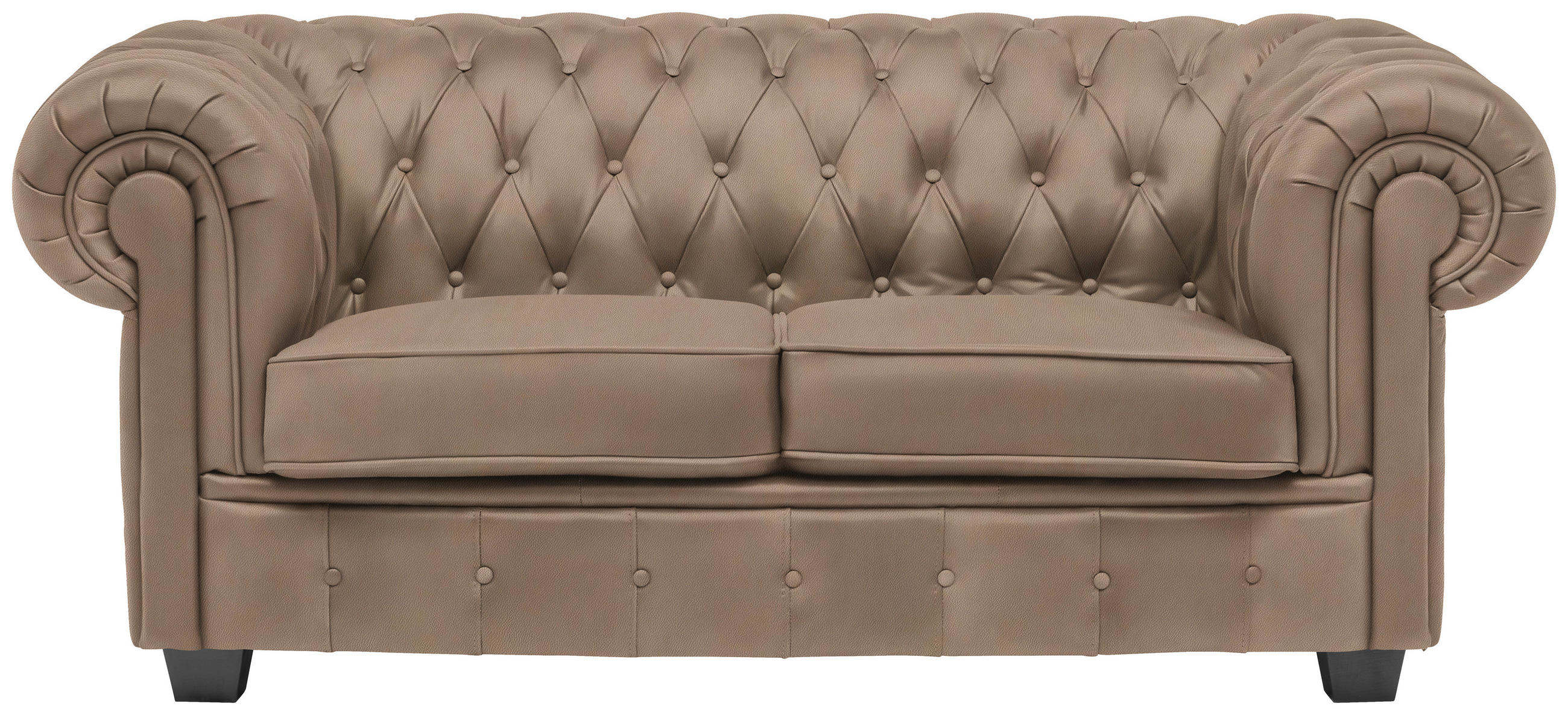 CHESTERFIELD SOFA svetlobraon  - vendž/svetlobraon, Lajfstajl, tekstil/drvo (180/76,5/96cm) - Landscape
