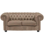 CHESTERFIELD-SOFA in Lederlook Hellbraun  - Wengefarben/Hellbraun, LIFESTYLE, Holz/Textil (180/76,5/96cm) - Landscape